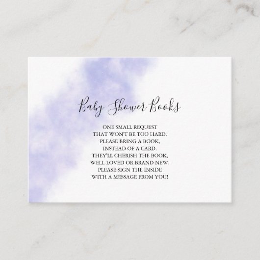 Blauwe Waterverf Boeken voor Baby Kaart (Voorkant)