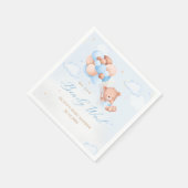 Blauwe Waterverf Boho Teddy Bear Boy Baby shower Servet (Hoek)