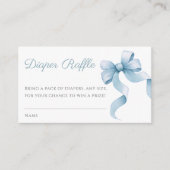 Blauwe waterverf boog baby shower luier verloting informatiekaartje (Voorkant)