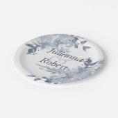 Blauwe waterverf borden voor bloemkool bruiloft papieren bordje (Gekanteld)