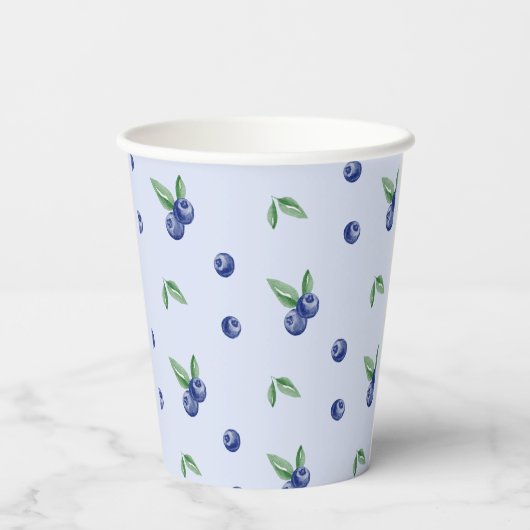 Blauwe Waterverf bosbes lieve verjaardag Papieren Bekers (Achterkant)