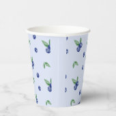 Blauwe Waterverf bosbes lieve verjaardag Papieren Bekers (Rechts)