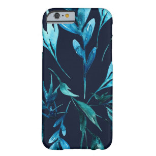 Blauwe Waterverf Botanische Elegant Chic Floral Barely There iPhone 6 Hoesje