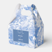 Blauwe Waterverf Botanische Florals Weddenschap Bedankdoosjes (Voorkant Zijde)