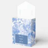 Blauwe Waterverf Botanische Florals Weddenschap Bedankdoosjes (Geopend)