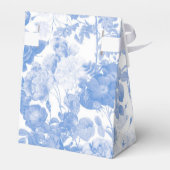 Blauwe Waterverf Botanische Florals Weddenschap Bedankdoosjes (Achterkant)