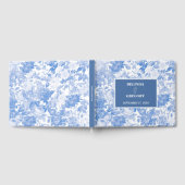Blauwe Waterverf Botanische Florals Weddenschap Gastenboek (Volledig)