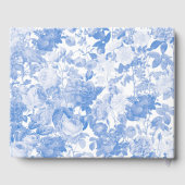 Blauwe Waterverf Botanische Florals Weddenschap Gastenboek (Achterkant)