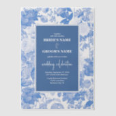 Blauwe Waterverf Botanische Florals Weddenschap Vellum Uitnodigingen (Voorkant)