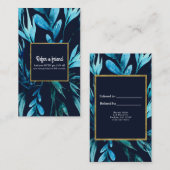 Blauwe Waterverf Botanische Glam Verwijs een vrien Aanbevelingskaartje (Voorkant / Achterkant)