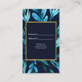 Blauwe Waterverf Botanische Glam Verwijs een vrien Aanbevelingskaartje (Achterkant)