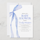 Blauwe Waterverf Bow Boy Baby shower Kaart (Voorkant)