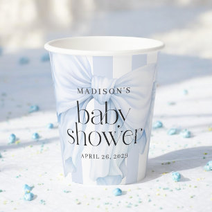 Blauwe Waterverf Bow Boy Baby shower Papieren Bekers