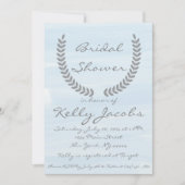 Blauwe Waterverf Bridal Shower Uitnodiging (Voorkant)