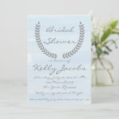 Blauwe Waterverf Bridal Shower Uitnodiging (Staand voorkant)