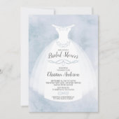 Blauwe Waterverf Bride Gown Vrijgezellenfeest Kaart (Voorkant)