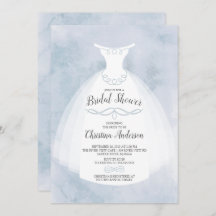 Blauwe Waterverf Bride Gown Vrijgezellenfeest