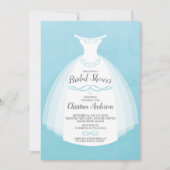 Blauwe Waterverf Bride Gown Vrijgezellenfeest Kaart (Voorkant)