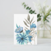 Blauwe Waterverf Briefkaart (Staand voorkant)