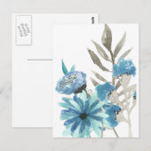 Blauwe Waterverf Briefkaart (Voorkant / Achterkant)