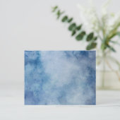 Blauwe Waterverf Briefkaart (Staand voorkant)