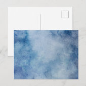 Blauwe Waterverf Briefkaart (Voorkant / Achterkant)