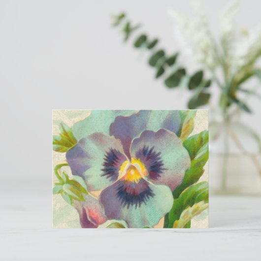 Blauwe Waterverf Briefkaart (Staand voorkant)