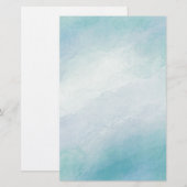 Blauwe waterverf briefpapier (Voorkant / Achterkant)