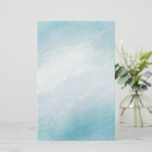 Blauwe waterverf briefpapier (Staand voorkant)