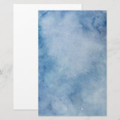 Blauwe Waterverf Briefpapier (Voorkant / Achterkant)