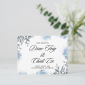 Blauwe Waterverf bruiloft Aankondiging Briefkaart (Staand voorkant)