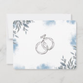 Blauwe Waterverf bruiloft Aankondiging Briefkaart (Achterkant)