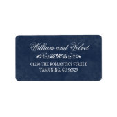 Blauwe Waterverf bruiloft Adresetiketten Etiket (Voorkant)