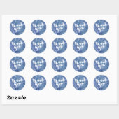 Blauwe Waterverf bruiloft dank u Ronde Sticker (Vel)