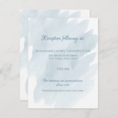 Blauwe Waterverf bruiloft details en informatie Informatiekaartje (Voorkant / Achterkant)