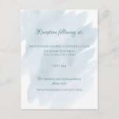 Blauwe Waterverf bruiloft details en informatie Informatiekaartje (Voorkant)