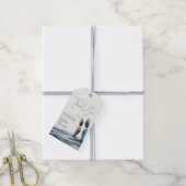 Blauwe Waterverf bruiloft Hartelijk dank Cadeaulabel (Met Touw)