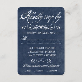 Blauwe Waterverf Bruiloft Reactie Kaarten RSVP Kaartje