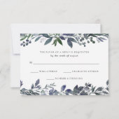 Blauwe Waterverf | Bruiloft RSVP (Voorkant)