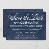 Blauwe Waterverf Bruiloft Save the Date (Voorkant / Achterkant)
