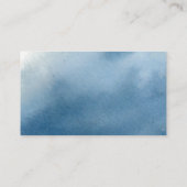 Blauwe Waterverf bruiloft Website Details Informatiekaartje (Achterkant)