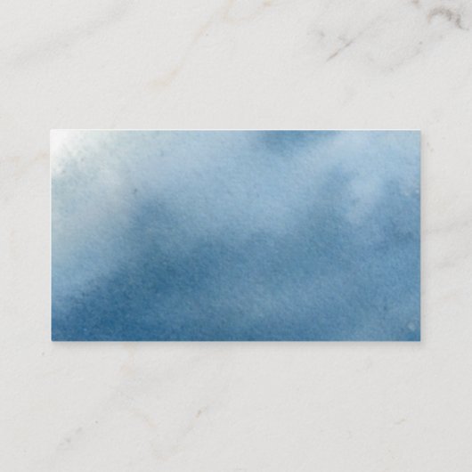 Blauwe Waterverf bruiloft Website Details Informatiekaartje (Achterkant)