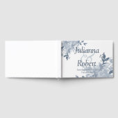 Blauwe waterverf brutaal bruiloft gastboek gastenboek (Volledig)