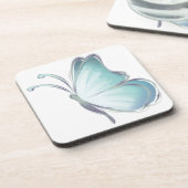 Blauwe Waterverf Butterflies Bier Onderzetter (Linkerzijde)