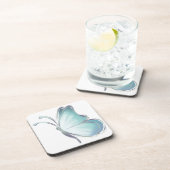 Blauwe Waterverf Butterflies Bier Onderzetter (Rechterzijde)