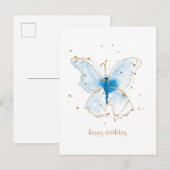 Blauwe Waterverf Butterflies Briefkaart (Voorkant / Achterkant)