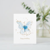 Blauwe Waterverf Butterflies Briefkaart (Staand voorkant)