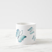 Blauwe Waterverf Butterflies Espresso Kop (Voorkant)