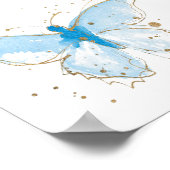 Blauwe Waterverf Butterflies Poster (Hoek)