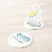 Blauwe Waterverf Butterflies Zandsteen Onderzetter (Zijkant)